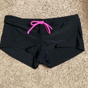 Arizona Jean Company Black Swim Shorts with Pink Tie